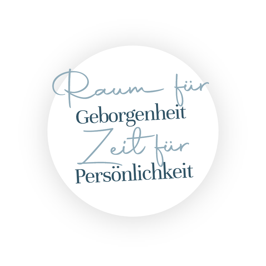Störer Raum für Geborbenheit Zeit für Persönlichkeit